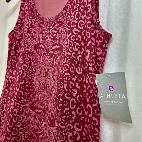 NWT Athleta Shayla Cherrywood Ponte Sleeveless  Animal Print Tank Mini Dress XS - Picture 4 of 10